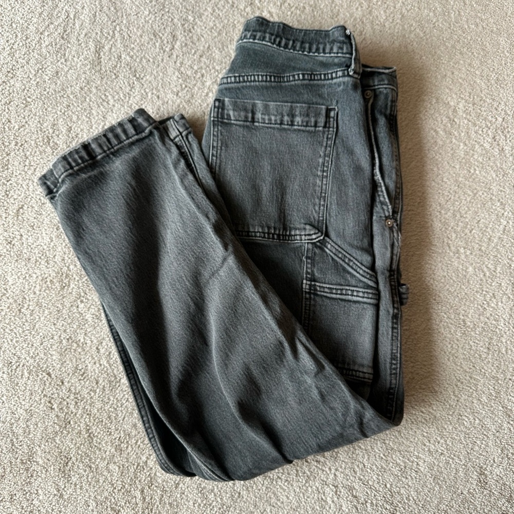 Abercrombie Athletic Loose Dark Gray Workwear Jeans 30W 30L